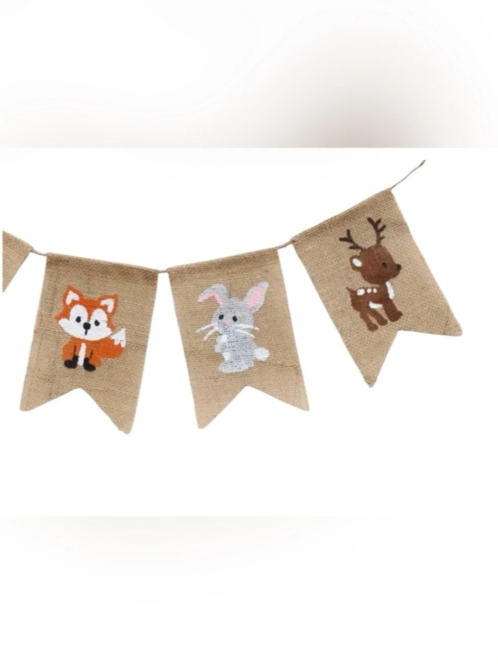Bundle of Baby Shower Decorations: Woodland creature banner and cupcake toppers